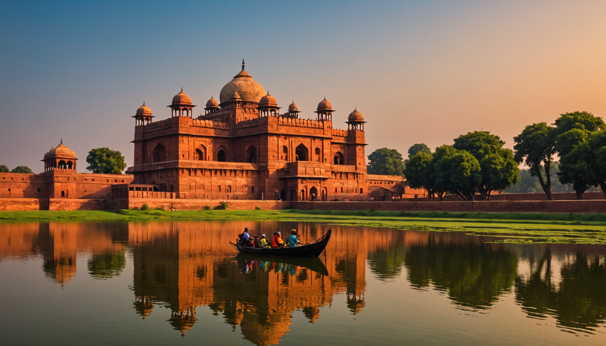 découvrez la beauté apaisante des balades fluviales au coucher du soleil sur la yamuna, une expérience unique entre nature et sérénité.