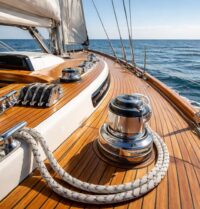 Équiper votre voilier avec pont en teck Iroko et accastillage inox Wichard pour la navigation