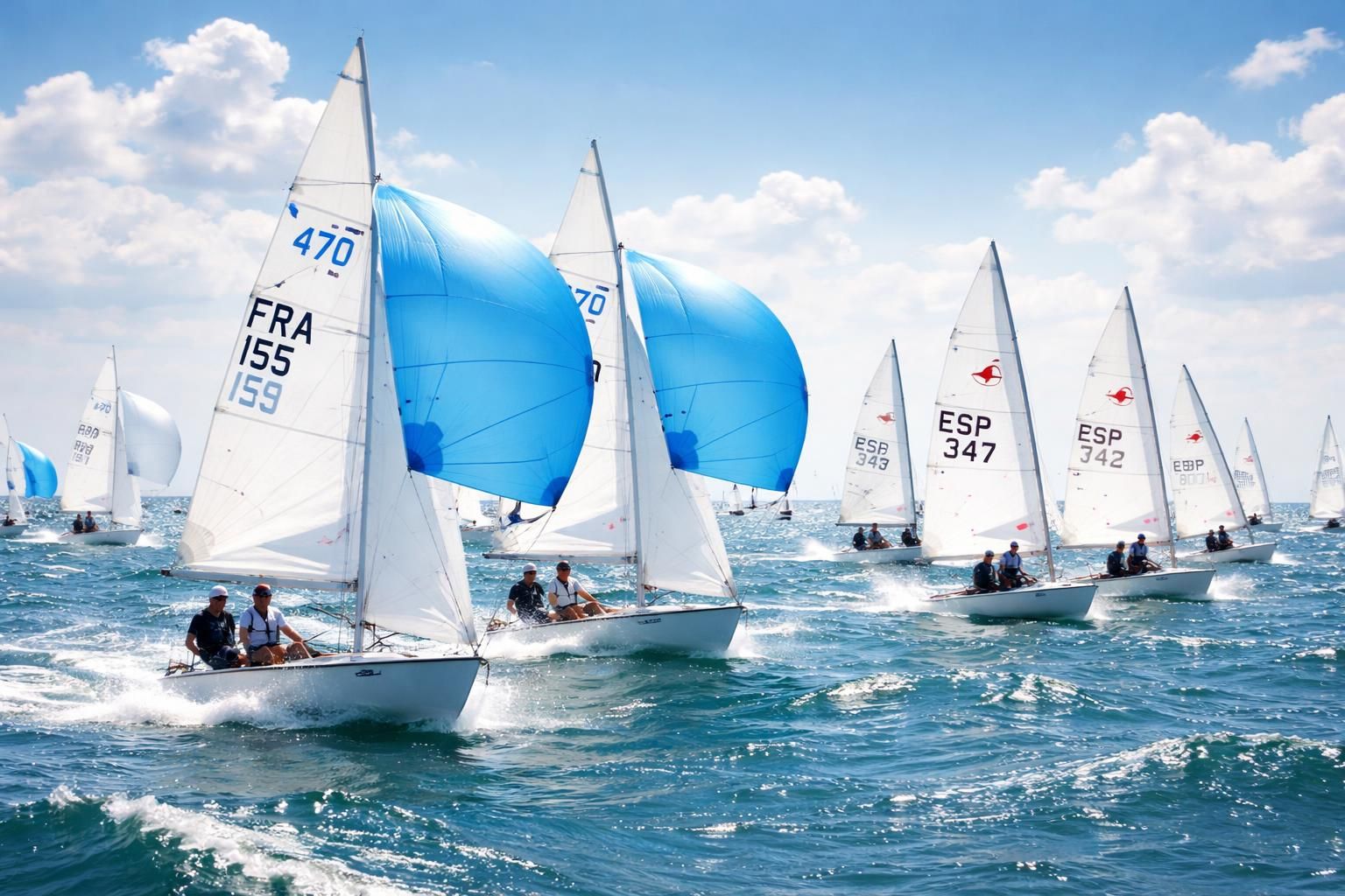 découvrez notre sélection de voiles sportives et équipements de navigation spécialement conçus pour les dériveurs 470 et laser olympiques, idéals pour la compétition et les régates.